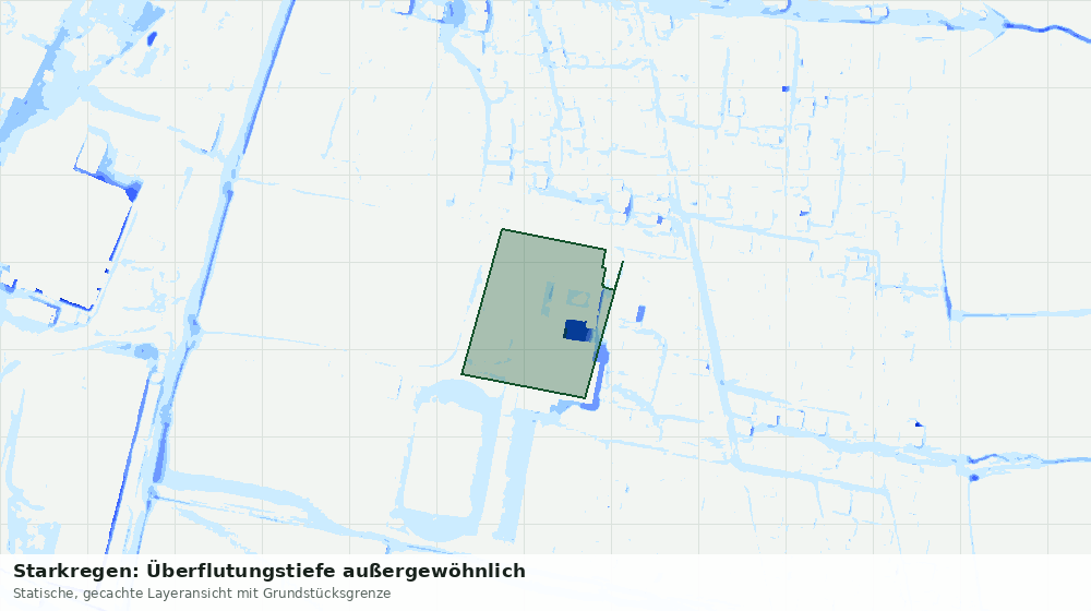 Statische Kartenansicht: Starkregen: Überflutungstiefe außergewöhnlich