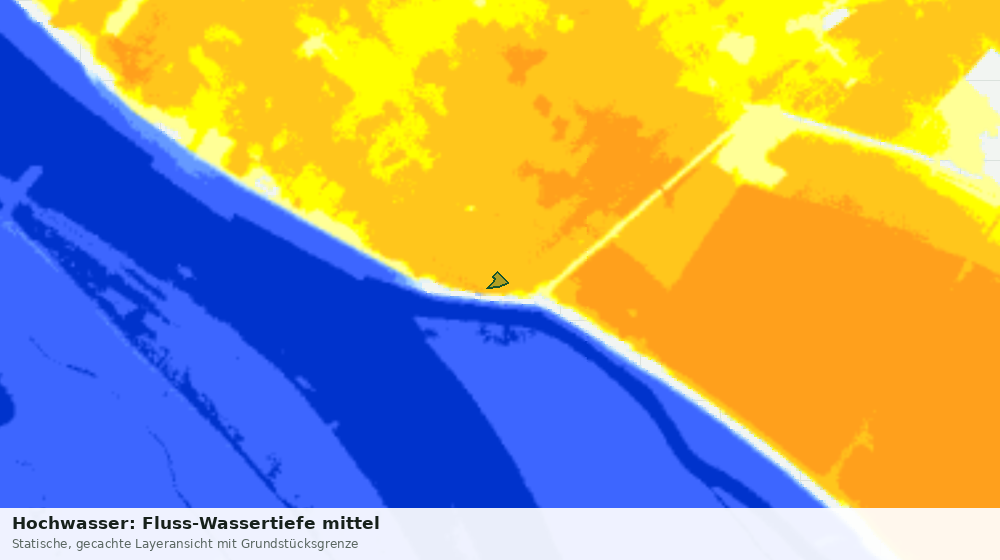 Statische Kartenansicht: Hochwasser: Fluss-Wassertiefe mittel