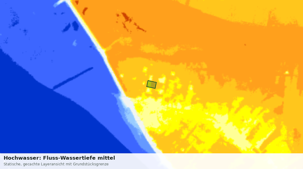 Statische Kartenansicht: Hochwasser: Fluss-Wassertiefe mittel