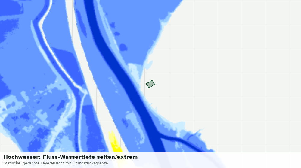 Statische Kartenansicht: Hochwasser: Fluss-Wassertiefe selten/extrem