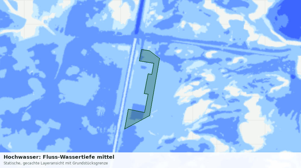 Statische Kartenansicht: Hochwasser: Fluss-Wassertiefe mittel