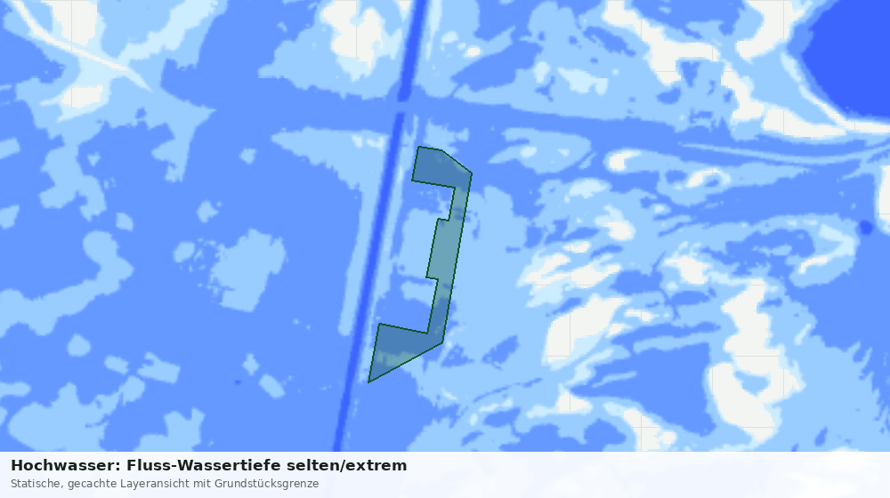 Statische Kartenansicht: Hochwasser: Fluss-Wassertiefe selten/extrem