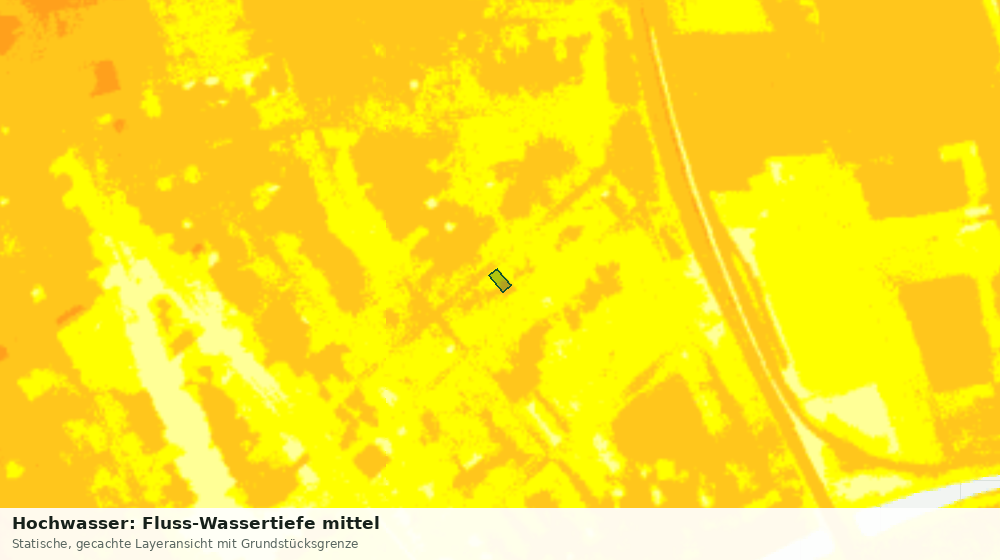 Statische Kartenansicht: Hochwasser: Fluss-Wassertiefe mittel