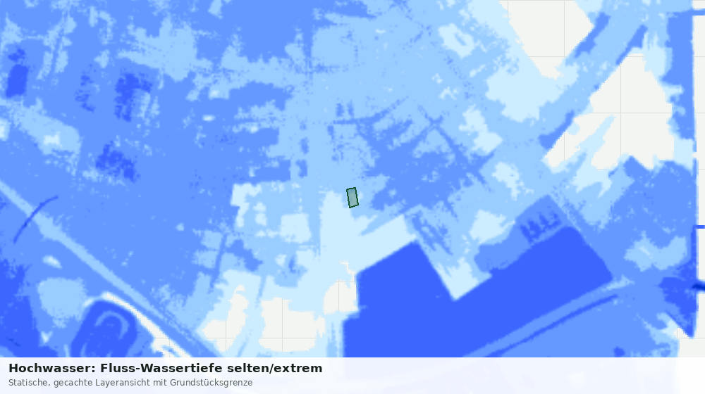 Statische Kartenansicht: Hochwasser: Fluss-Wassertiefe selten/extrem