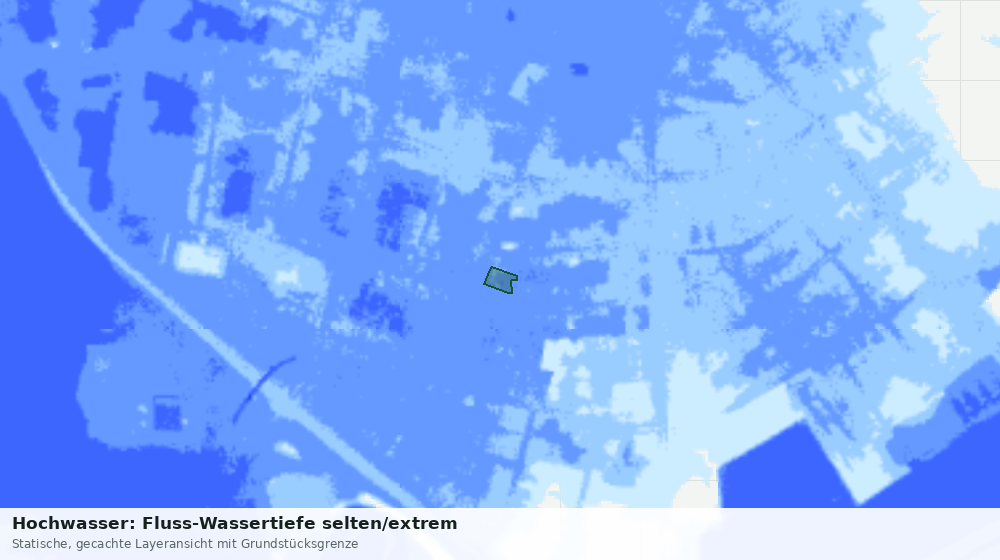 Statische Kartenansicht: Hochwasser: Fluss-Wassertiefe selten/extrem