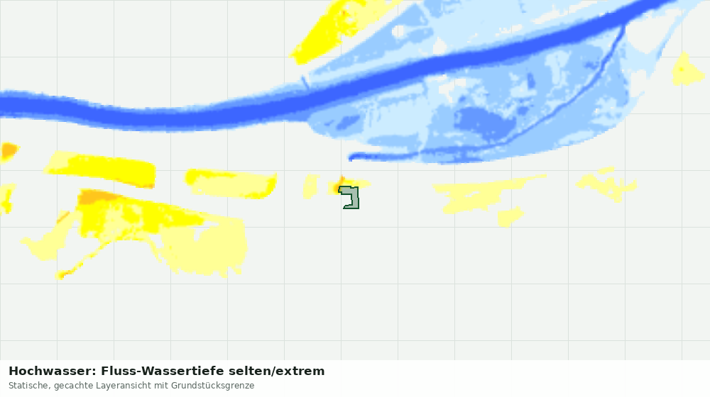 Statische Kartenansicht: Hochwasser: Fluss-Wassertiefe selten/extrem
