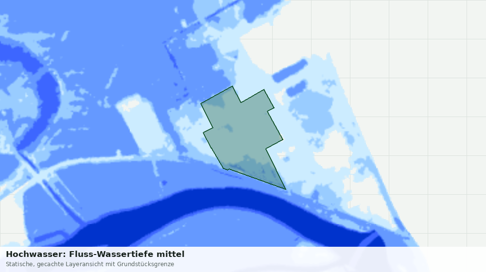 Statische Kartenansicht: Hochwasser: Fluss-Wassertiefe mittel