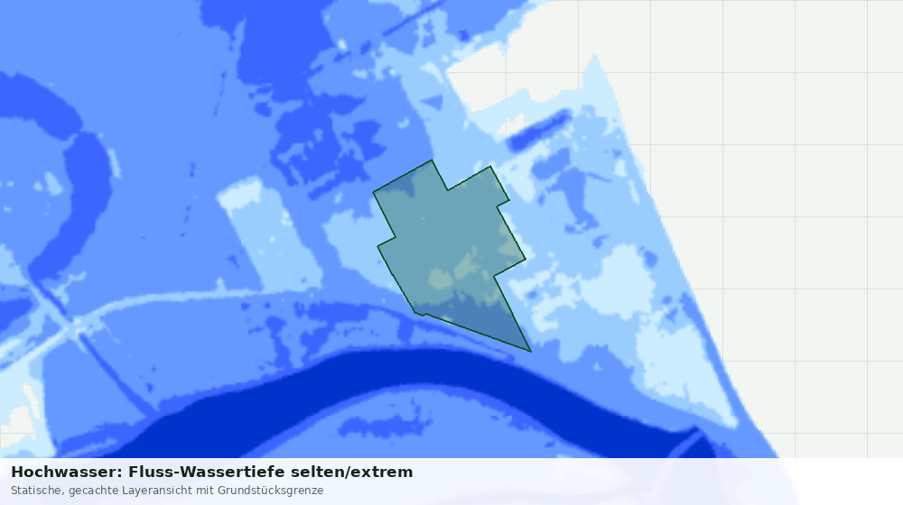 Statische Kartenansicht: Hochwasser: Fluss-Wassertiefe selten/extrem