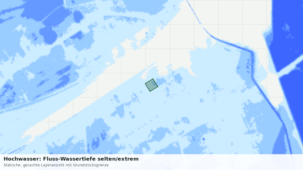 Statische Kartenansicht: Hochwasser: Fluss-Wassertiefe selten/extrem