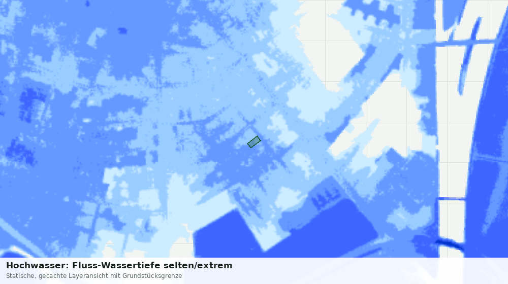 Statische Kartenansicht: Hochwasser: Fluss-Wassertiefe selten/extrem