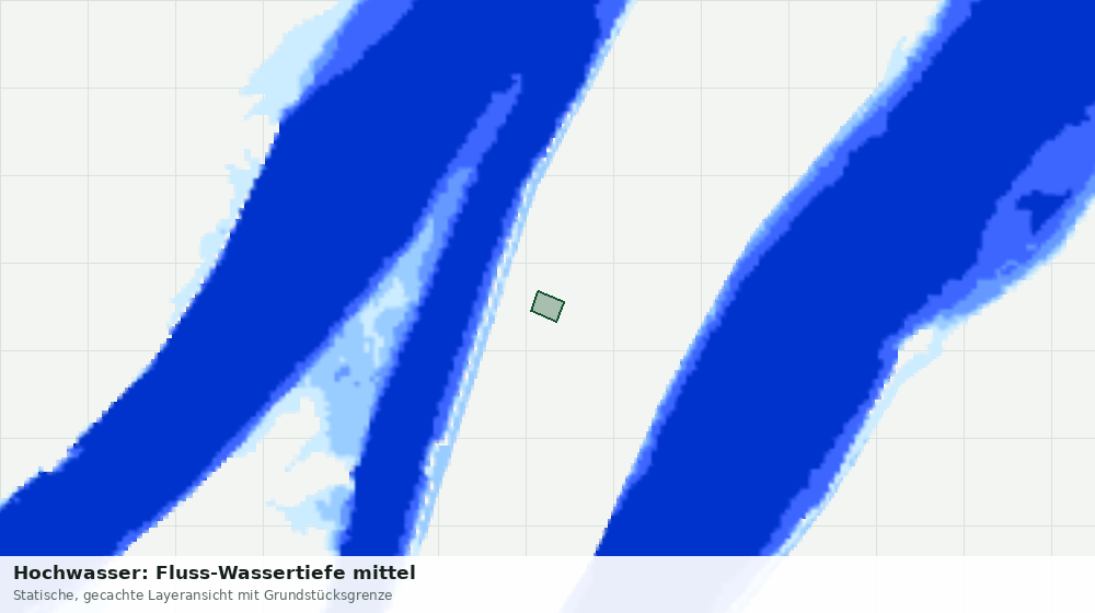 Statische Kartenansicht: Hochwasser: Fluss-Wassertiefe mittel