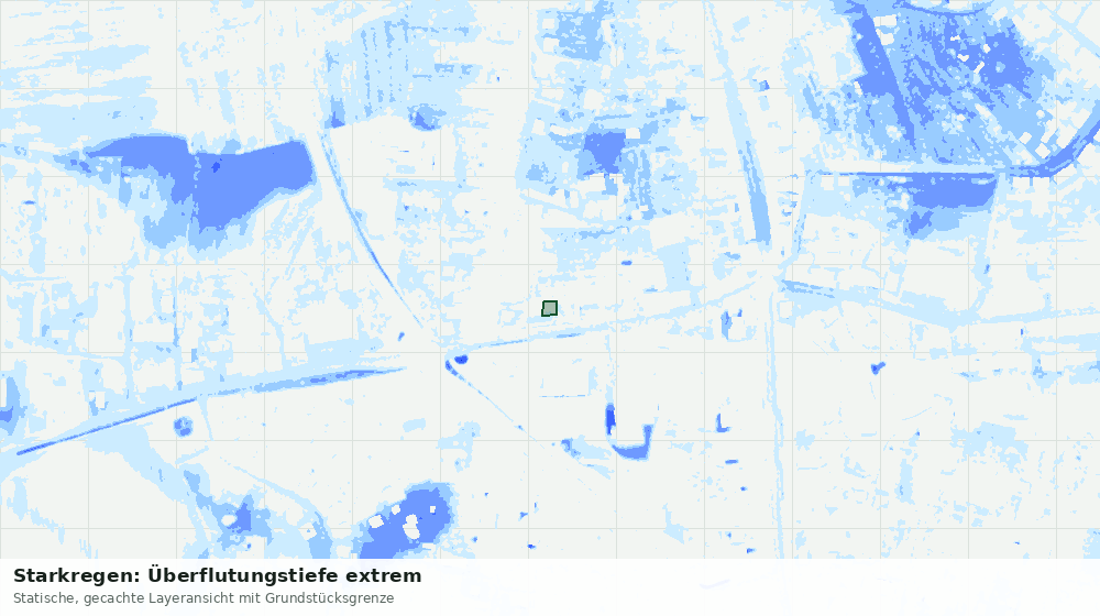 Statische Kartenansicht: Starkregen: Überflutungstiefe extrem