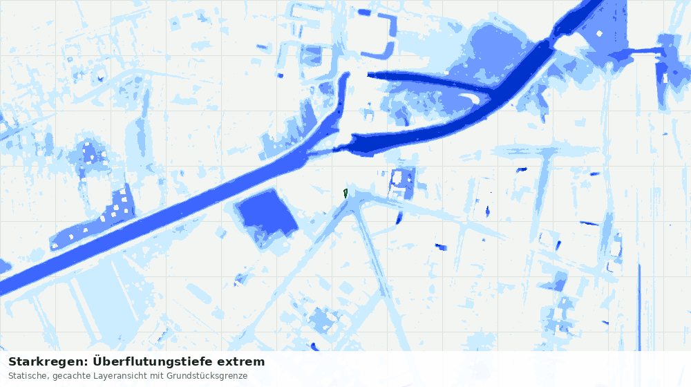 Statische Kartenansicht: Starkregen: Überflutungstiefe extrem