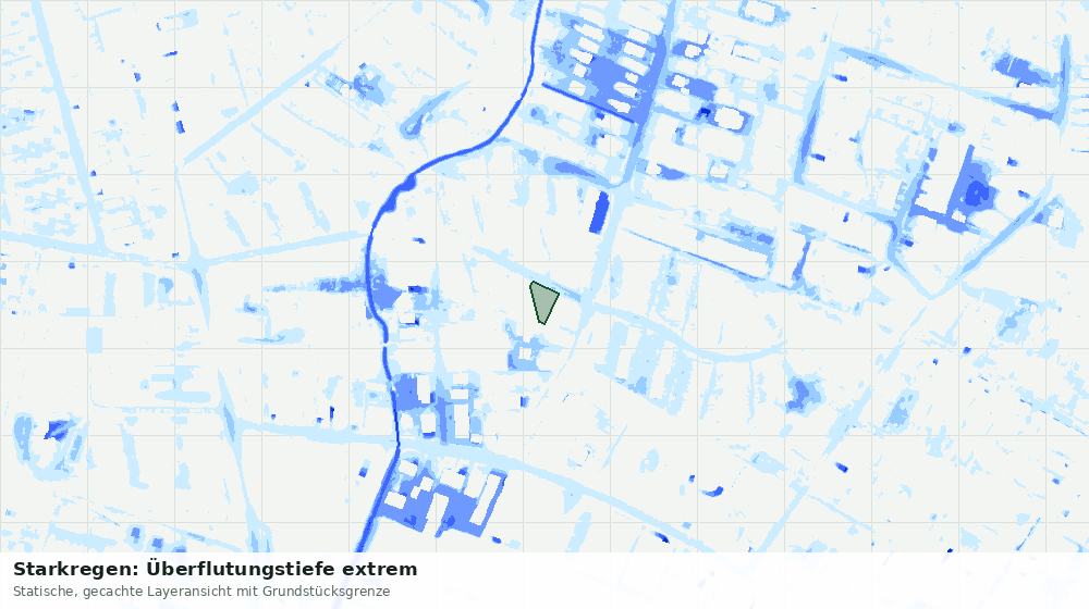 Statische Kartenansicht: Starkregen: Überflutungstiefe extrem