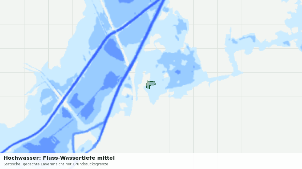 Statische Kartenansicht: Hochwasser: Fluss-Wassertiefe mittel