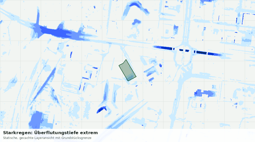 Statische Kartenansicht: Starkregen: Überflutungstiefe extrem