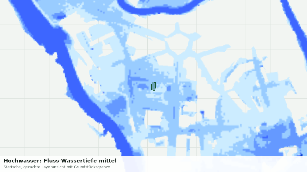 Statische Kartenansicht: Hochwasser: Fluss-Wassertiefe mittel