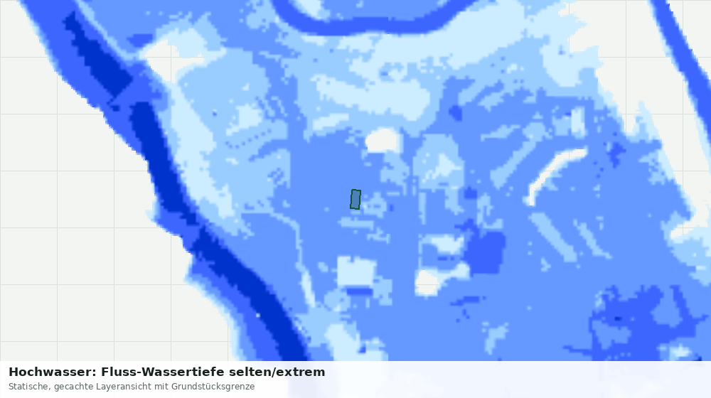 Statische Kartenansicht: Hochwasser: Fluss-Wassertiefe selten/extrem
