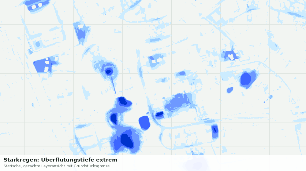 Statische Kartenansicht: Starkregen: Überflutungstiefe extrem