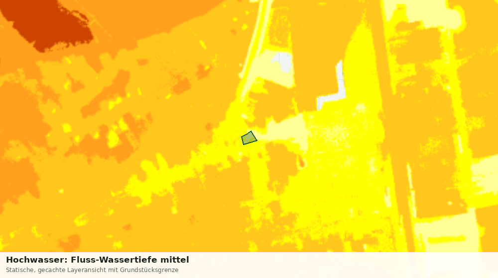 Statische Kartenansicht: Hochwasser: Fluss-Wassertiefe mittel