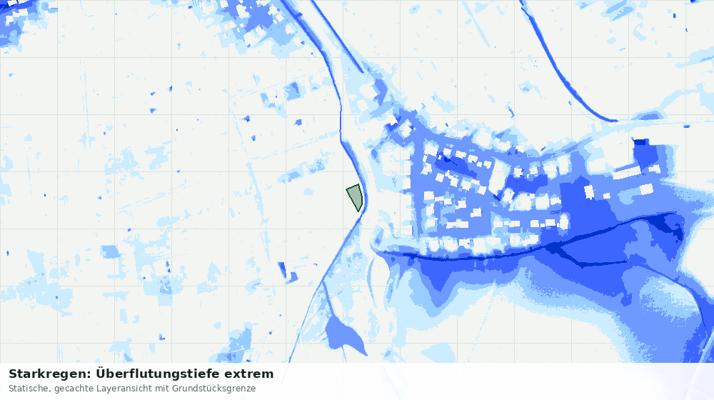 Statische Kartenansicht: Starkregen: Überflutungstiefe extrem