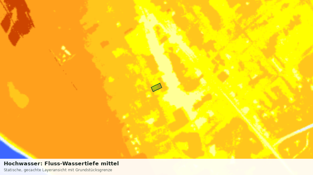 Statische Kartenansicht: Hochwasser: Fluss-Wassertiefe mittel