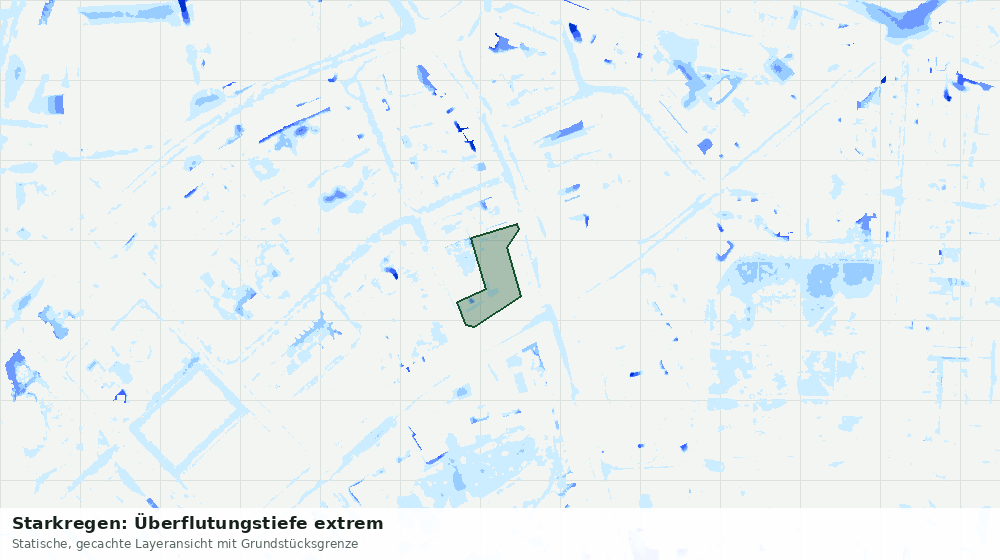Statische Kartenansicht: Starkregen: Überflutungstiefe extrem