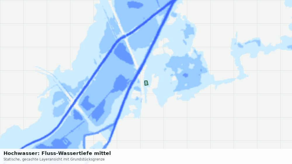 Statische Kartenansicht: Hochwasser: Fluss-Wassertiefe mittel