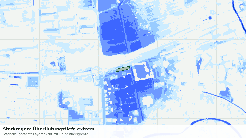 Statische Kartenansicht: Starkregen: Überflutungstiefe extrem