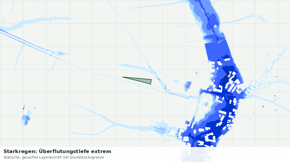 Statische Kartenansicht: Starkregen: Überflutungstiefe extrem