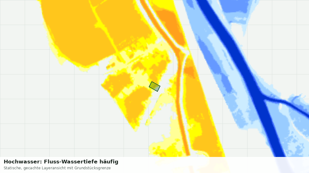 Statische Kartenansicht: Hochwasser: Fluss-Wassertiefe häufig