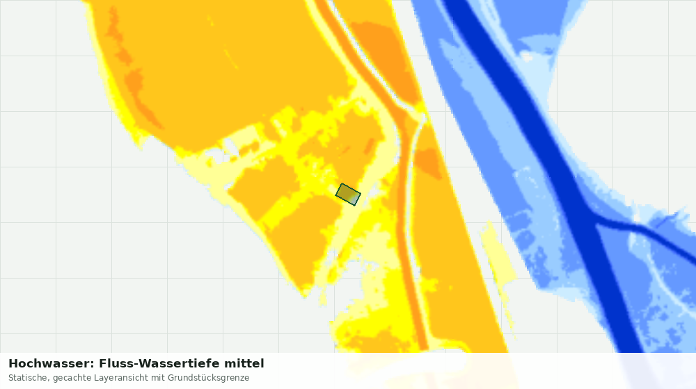 Statische Kartenansicht: Hochwasser: Fluss-Wassertiefe mittel