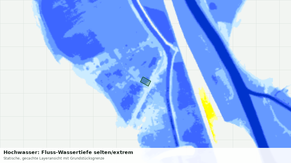 Statische Kartenansicht: Hochwasser: Fluss-Wassertiefe selten/extrem