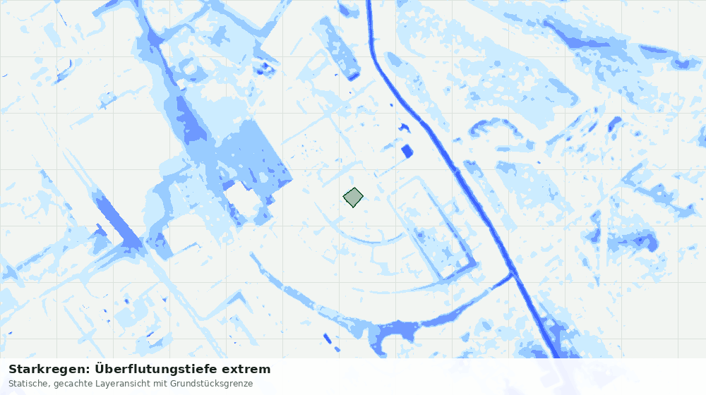 Statische Kartenansicht: Starkregen: Überflutungstiefe extrem