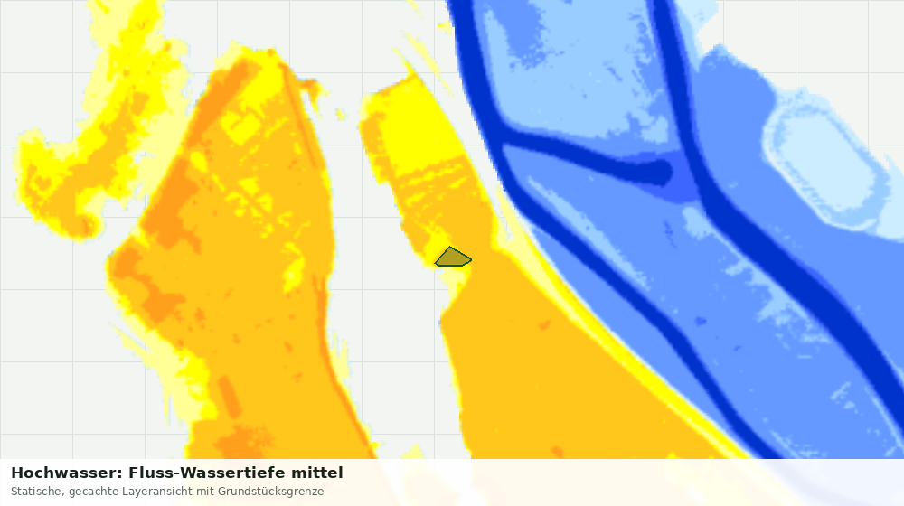 Statische Kartenansicht: Hochwasser: Fluss-Wassertiefe mittel