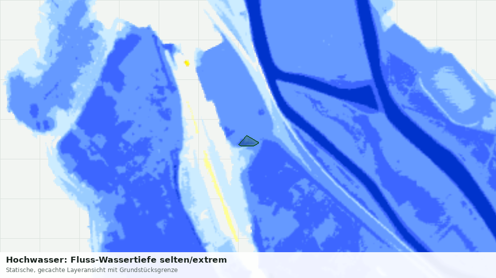 Statische Kartenansicht: Hochwasser: Fluss-Wassertiefe selten/extrem