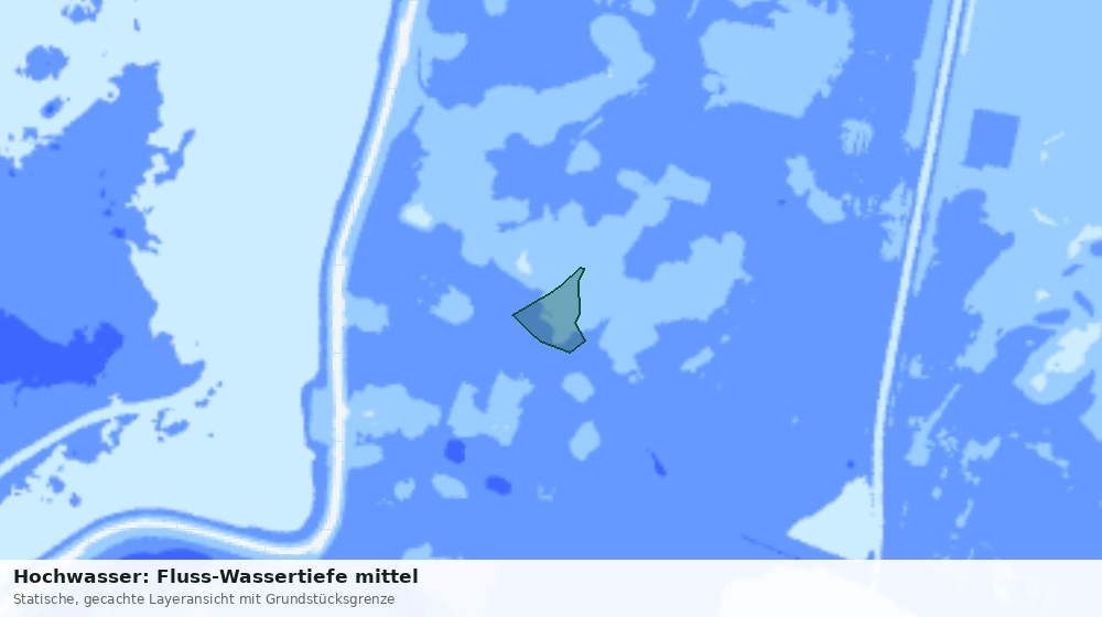 Statische Kartenansicht: Hochwasser: Fluss-Wassertiefe mittel