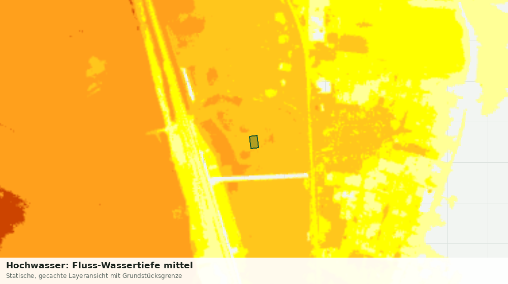 Statische Kartenansicht: Hochwasser: Fluss-Wassertiefe mittel