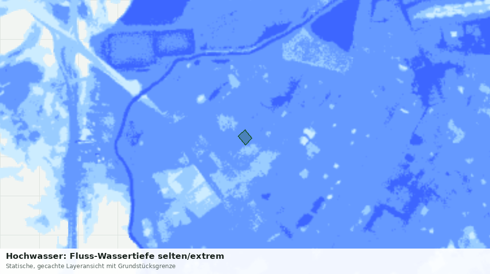 Statische Kartenansicht: Hochwasser: Fluss-Wassertiefe selten/extrem