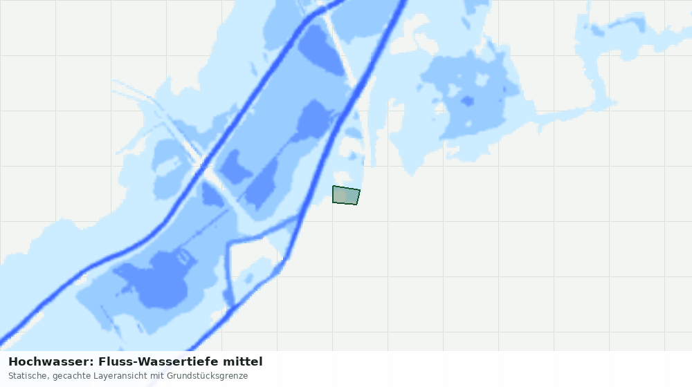 Statische Kartenansicht: Hochwasser: Fluss-Wassertiefe mittel