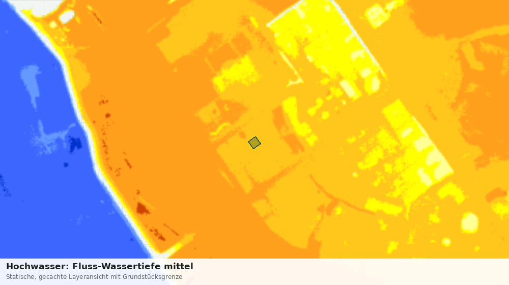 Statische Kartenansicht: Hochwasser: Fluss-Wassertiefe mittel