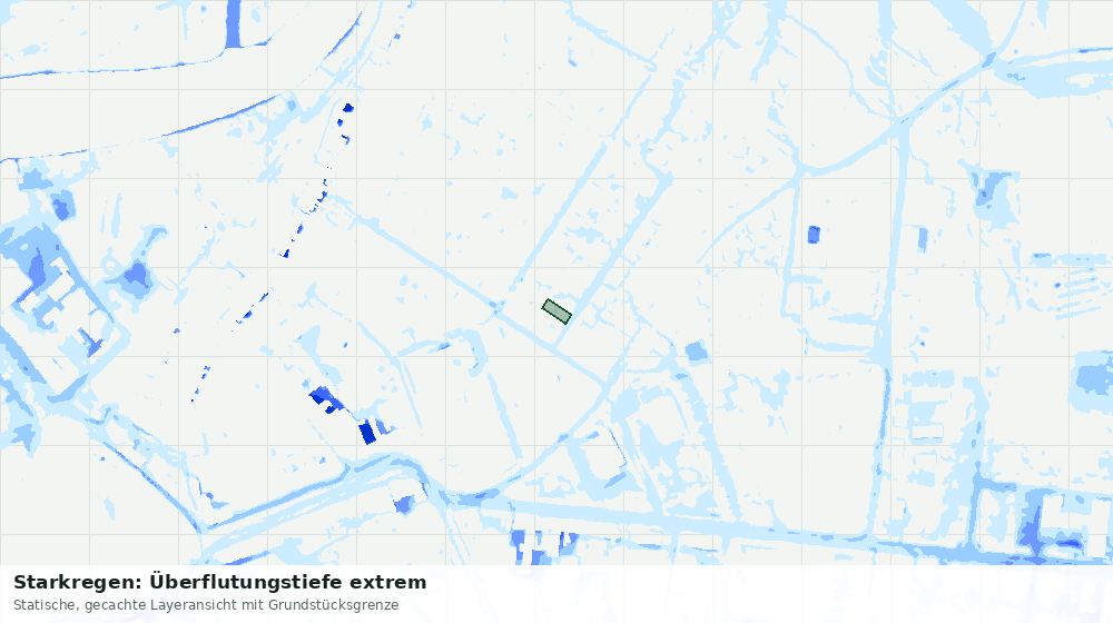 Statische Kartenansicht: Starkregen: Überflutungstiefe extrem