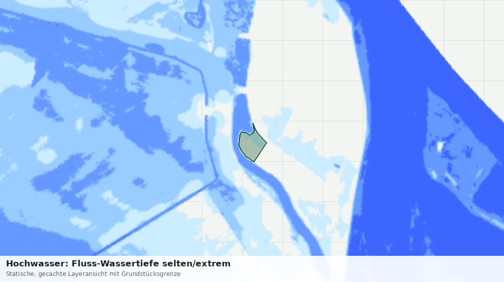 Statische Kartenansicht: Hochwasser: Fluss-Wassertiefe selten/extrem