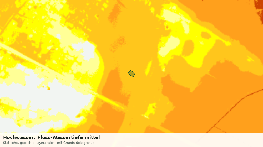 Statische Kartenansicht: Hochwasser: Fluss-Wassertiefe mittel