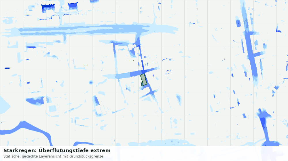 Statische Kartenansicht: Starkregen: Überflutungstiefe extrem