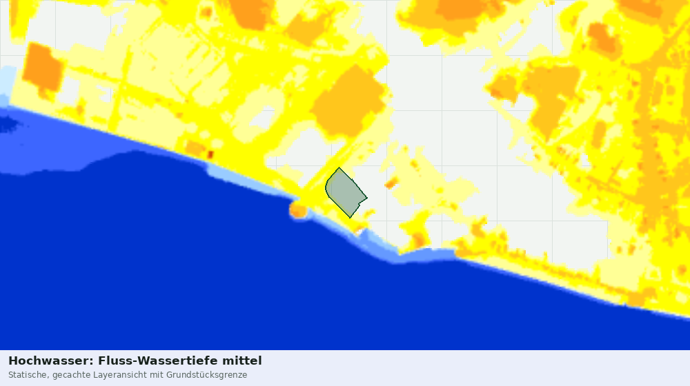 Statische Kartenansicht: Hochwasser: Fluss-Wassertiefe mittel
