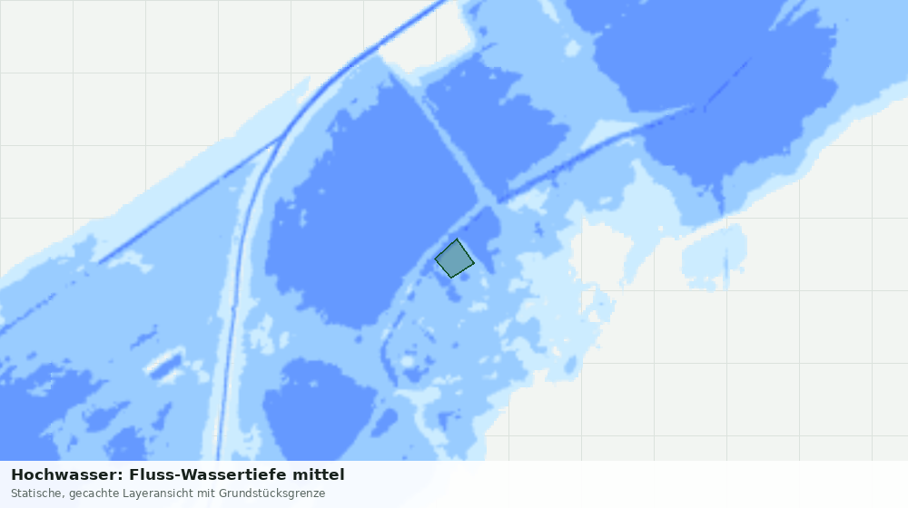 Statische Kartenansicht: Hochwasser: Fluss-Wassertiefe mittel