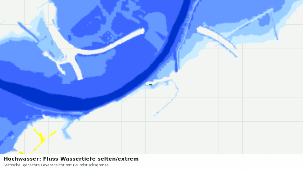 Statische Kartenansicht: Hochwasser: Fluss-Wassertiefe selten/extrem