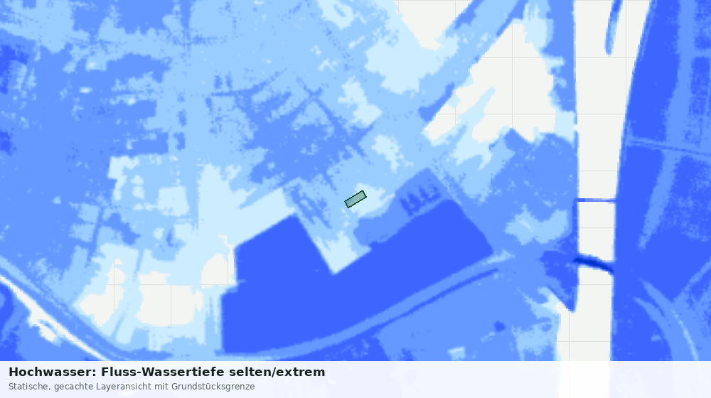 Statische Kartenansicht: Hochwasser: Fluss-Wassertiefe selten/extrem