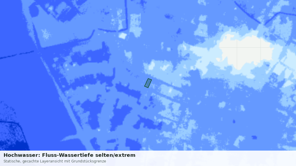 Statische Kartenansicht: Hochwasser: Fluss-Wassertiefe selten/extrem